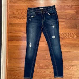 Mudd dark rinse distressed skinny jeans Sz 14 no stains tears or stains EUC